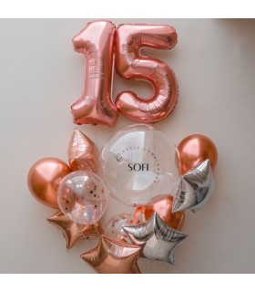 Big Rose gold Number Loons